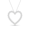 Thumbnail Image 1 of ​​​​​​​​​​​​​​10K White Gold 1 CT. T.W. Lab-Created Diamond Heart Outline Necklace - 17.75&quot;