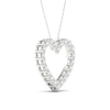 Thumbnail Image 2 of ​​​​​​​​​​​​​​10K White Gold 1 CT. T.W. Lab-Created Diamond Heart Outline Necklace - 17.75&quot;