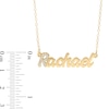 Thumbnail Image 2 of 14K Gold Plated Simulated Sapphire Nameplate Rolo Necklace - 18&quot;