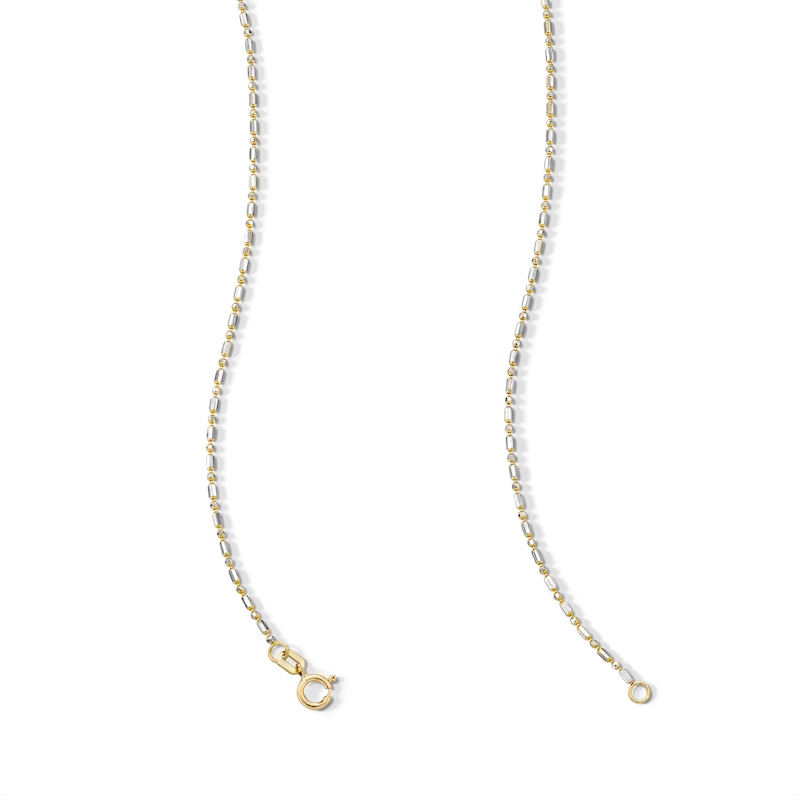 Main Image 3 of 10K Solid Gold Diamond-Cut Bead Chain - 18&quot;