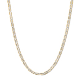 10K Solid Gold Pavé Mariner Chain - 20&quot;