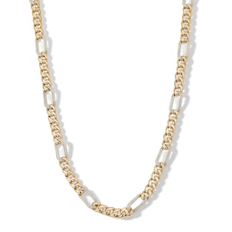 14K Gold Plated 1 CT. T.W. Diamond Curb Link Paperclip Chain - 22&quot;