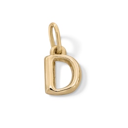 10K Hollow Gold D Initial Necklace Charm