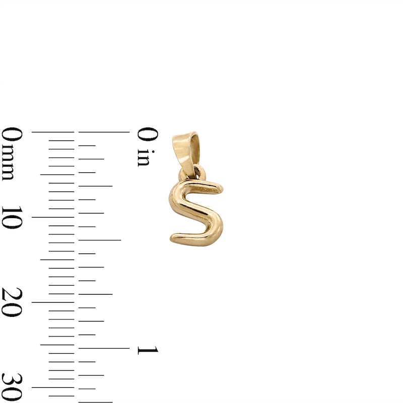 Main Image 3 of ​​​​​​​10K Hollow Gold S Necklace Charm