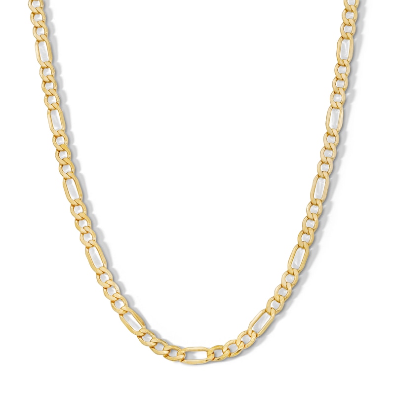 Main Image 1 of 10K Hollow Gold Bonded Figaro Chain - 24&quot;