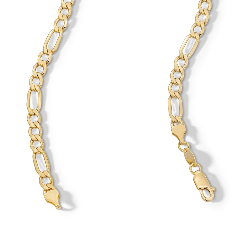 Main Image 3 of 10K Hollow Gold Bonded Figaro Chain - 24&quot;