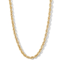 10K Hollow Gold Bonded Diamond-Cut Rope Chain - 22&quot;