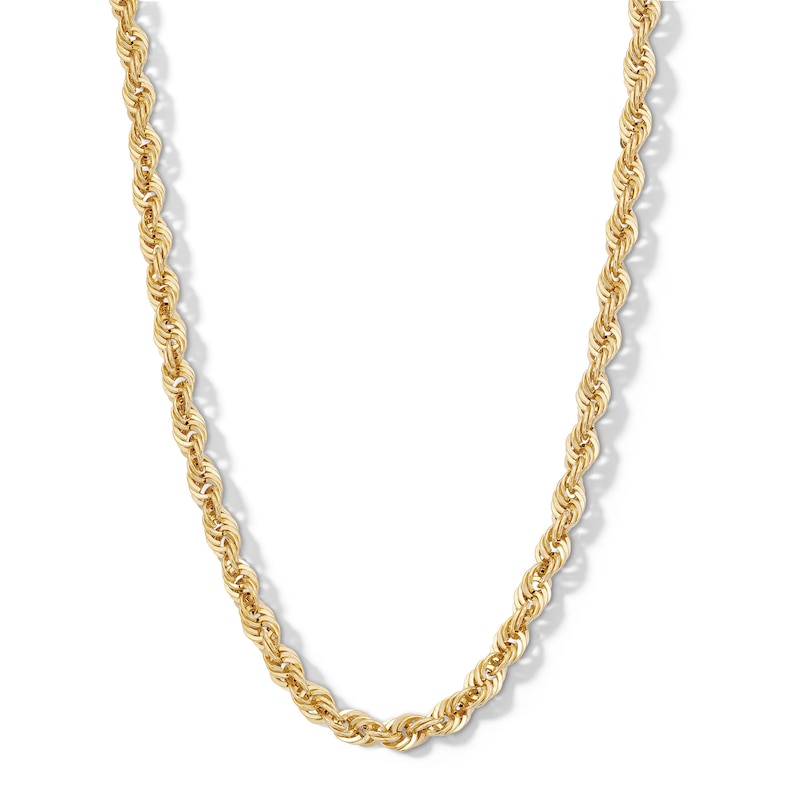 Main Image 1 of 10K Hollow Gold Bonded Diamond-Cut Rope Chain - 22&quot;