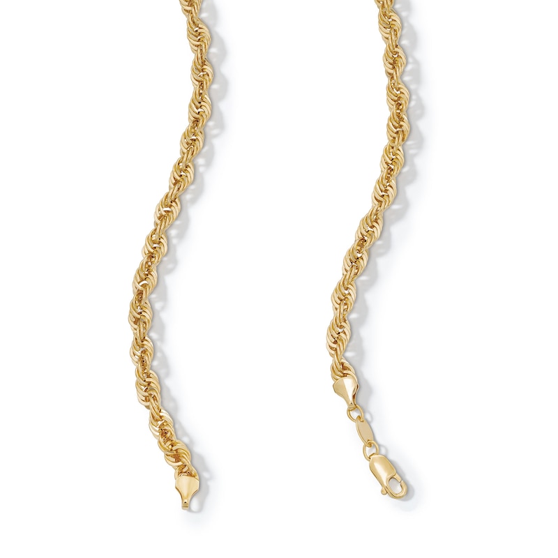 Main Image 3 of 10K Hollow Gold Bonded Diamond-Cut Rope Chain - 22&quot;