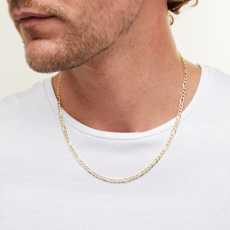 Main Image 2 of 14K Solid Gold Bonded Figaro Chain - 20&quot;