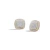 Thumbnail Image 1 of 14K Gold Plated 1/20 CT. T.W. Diamond Round Edge Square Studs