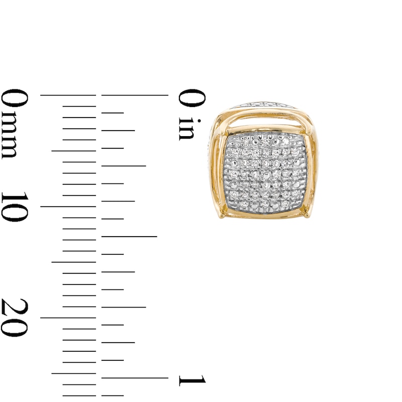 Main Image 2 of 14K Gold Plated 1/10 CT. T.W. Diamond Large Pavé Studs