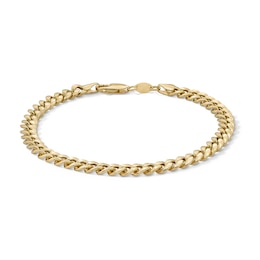 10K Hollow Gold Bonded Cuban Chain Bracelet - 8.5&quot;