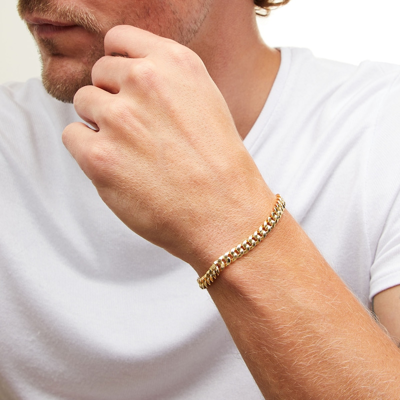 Main Image 2 of 10K Hollow Gold Bonded Cuban Chain Bracelet - 8.5&quot;