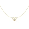 Thumbnail Image 2 of ​​​​​​​14K Gold Plated 1/6 CT. T.W. Lab-Created Diamond Three Stone Heart Pendant Necklace - 18&quot;