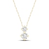 Thumbnail Image 1 of 10K Solid Gold 1/6 CT. T.W. Lab-Created Diamond Two Stone Pendant - 18&quot;