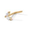 Thumbnail Image 1 of ​​​​​​​​​​​​​​​​​​​​​14K Gold Diamond Accent Double Marquise L-Shape Nose Stud - 18G 5/16&quot;