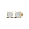 Thumbnail Image 1 of 14K Gold Plated 1/2 CT. T. Lab-Created Diamond Square Center Studs