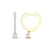 Thumbnail Image 1 of ​​​​​​​14K Gold Plated 1/4 CT. TW. Lab-Created Diamond Round Dangle Huggie Hoops