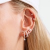 Thumbnail Image 2 of ​​​​​​​14K Gold Plated 1/4 CT. TW. Lab-Created Diamond Round Dangle Huggie Hoops