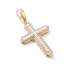 Thumbnail Image 2 of 10K Solid Gold 1/2 CT. TW. Lab-Created Diamond Small Framed Cross Necklace Charm