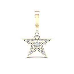 10K Solid Gold 1/4 CT. T.W. Lab-Created Diamond Large Star Necklace Charm