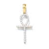 Thumbnail Image 0 of 10K Solid Gold 1/2 CT. TW. Lab-Created Diamond Small Ankh Necklace Charm