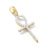 Thumbnail Image 1 of 10K Solid Gold 1/2 CT. TW. Lab-Created Diamond Small Ankh Necklace Charm