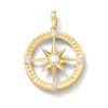 Thumbnail Image 1 of 14K Gold Plated 1/5 CT. T.W. Lab-Created Diamond Compass Necklace Charm