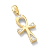 Thumbnail Image 1 of 14K Gold Plated 1/4 CT. T.W. Lab-Created Diamond Ankh Necklace Charm