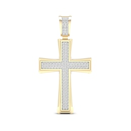 ​​​​​​​14K Gold Plated 1 CT. TW. Lab-Created Diamond Large Cross Necklace Charm
