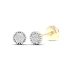 Thumbnail Image 1 of 10K Solid Gold 1/10 CT. T.W. Lab-Created Diamond Beaded Frame Studs