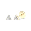 Thumbnail Image 3 of 14K Gold Plated 1/15 CT. T.W. Lab-Created Diamond Tri-Stone Cluster Studs