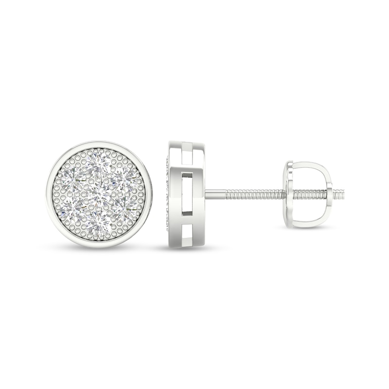 Main Image 1 of Sterling Silver 1/2 CT. T.W. Lab-Created Diamond Round Framed Studs