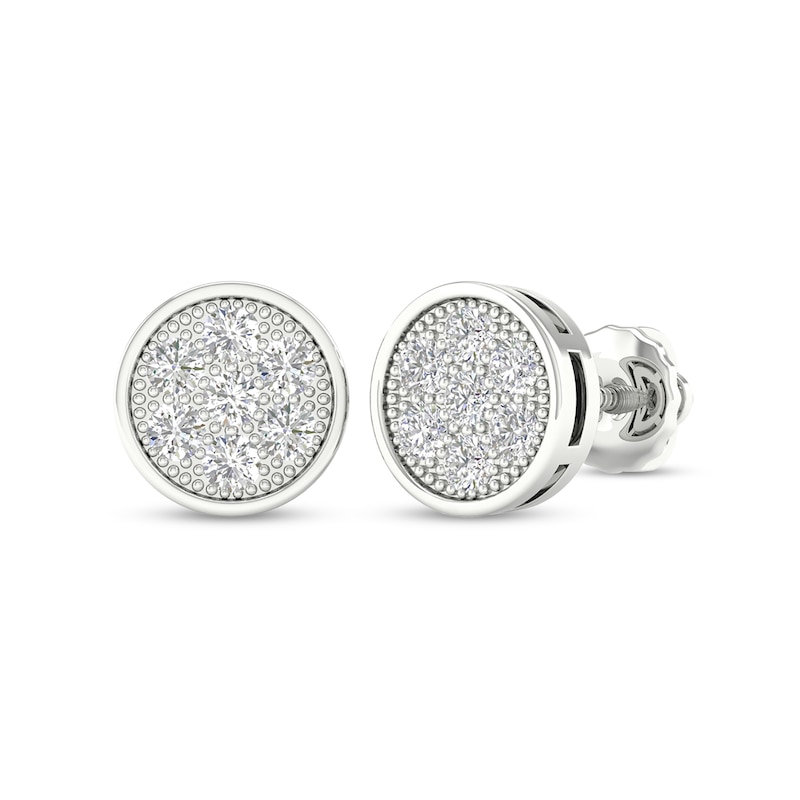 Main Image 2 of Sterling Silver 1/2 CT. T.W. Lab-Created Diamond Round Framed Studs