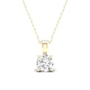 Thumbnail Image 0 of 10K Solid Gold 1/3 CT. T.W. Lab-Created Diamond Solitaire Pendant - 16" + 2"