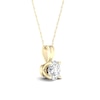 Thumbnail Image 1 of 10K Solid Gold 1/3 CT. T.W. Lab-Created Diamond Solitaire Pendant - 16" + 2"