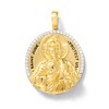 Thumbnail Image 1 of 14K Gold Plated 1/2 CT. T.W. Lab-Created Diamond St. Jude Medallion Necklace Charm