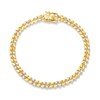 Thumbnail Image 1 of 14K Gold Plated 1 CT. TW. Lab-Created Diamond Curb Link Chain Bracelet - 8.5&quot;