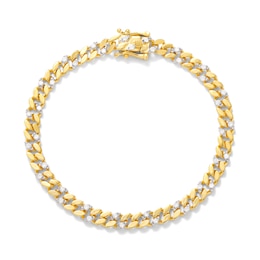 14K Gold Plated 1 CT. TW. Lab-Created Diamond Curb Link Chain Bracelet - 8.5&quot;