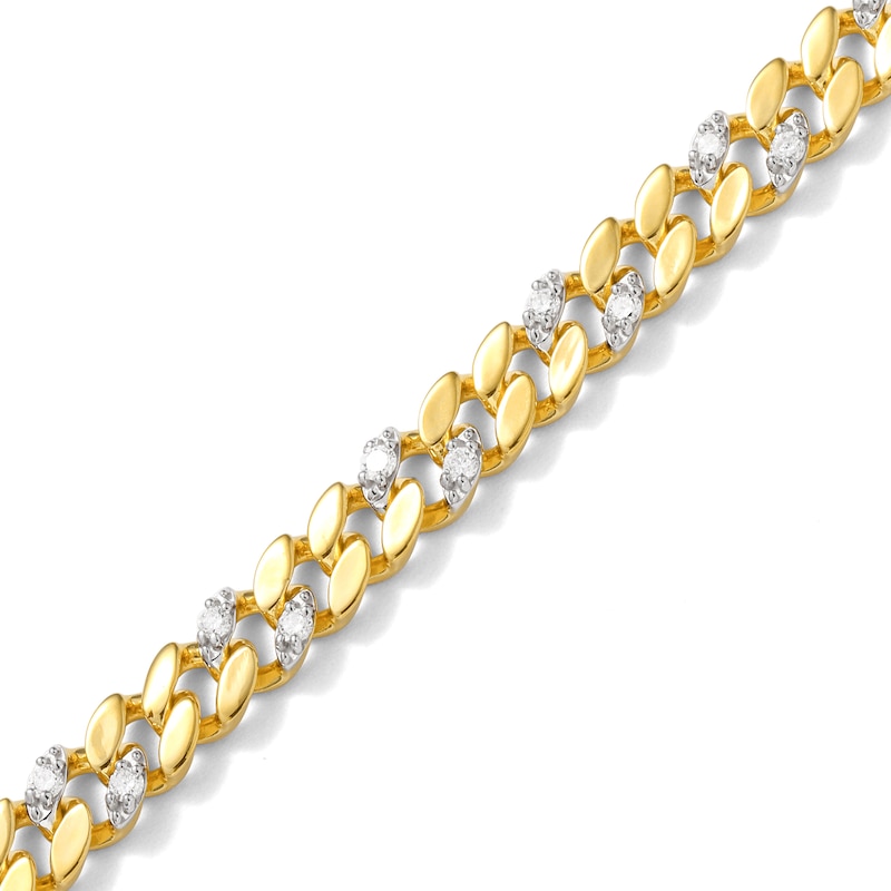 Main Image 3 of 14K Gold Plated 1 CT. TW. Lab-Created Diamond Curb Link Chain Bracelet - 8.5&quot;