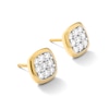 Thumbnail Image 2 of 14K Gold Plated 5/8 CT. TW. Lab-Created Diamond Square 9 Stone Studs