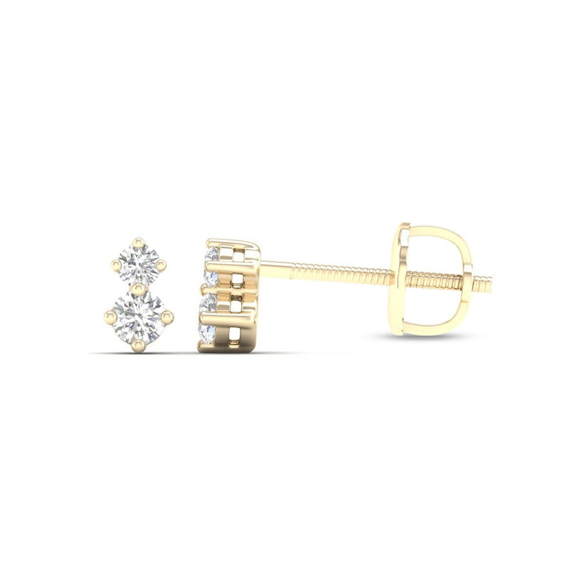 Main Image 1 of ​​​​​​​​​​​​​​14K Gold Plated 1/6 CT. T.W. Lab-Created Diamond Two Stone Studs