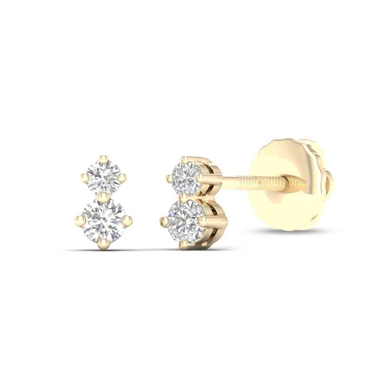 Main Image 2 of ​​​​​​​​​​​​​​14K Gold Plated 1/6 CT. T.W. Lab-Created Diamond Two Stone Studs