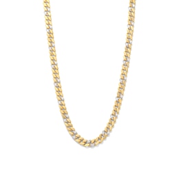 14K Gold Plated 1 CT. TW. Lab-Created Diamond Curb Link Chain - 20&quot;