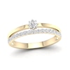 Thumbnail Image 1 of 14K Gold Plated 1/3 CT. T.W. Lab-Created Diamond Double Band Ring