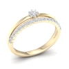 Thumbnail Image 2 of 14K Gold Plated 1/3 CT. T.W. Lab-Created Diamond Double Band Ring