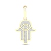 Thumbnail Image 1 of 14K Gold Plated 1/3 CT. T.W. Lab-Created Diamond Hamsa Necklace Charm