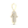 Thumbnail Image 2 of 14K Gold Plated 1/3 CT. T.W. Lab-Created Diamond Hamsa Necklace Charm