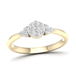 14K Gold Plated 1/4 CT. T.W. Lab-Created Diamond Round Ring